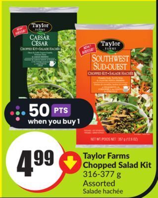 Chalo FreshCo Taylor farms chopped salad kit 316-377 g assorted offer