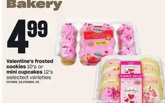 Zehrs Markets Valentine's frosted cookies 10's or mini cupcakes 12's offer
