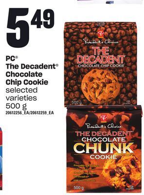 Zehrs Markets Pc® the decadent® chocolate chip cookie, 500 g offer
