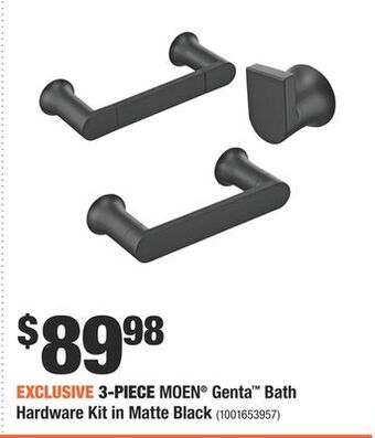 Home Depot 3-piece moen® genta™ bath hardware kit in matte black offer