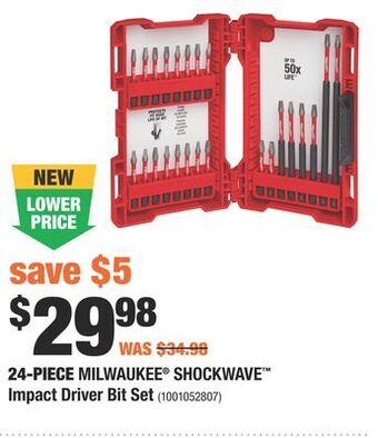 Home Depot 24-piece milwaukee® shockwave™ impact driver bit set offer
