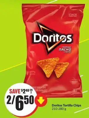 FreshCo Doritos tortilla chips 210-280 g offer