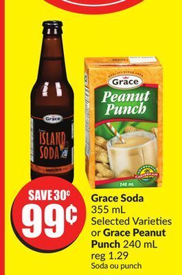 FreshCo Grace soda 355 ml selected varieties or grace peanut punch 240 ml offer