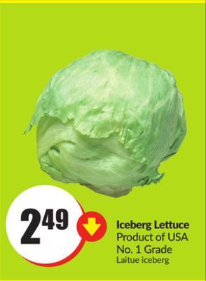 FreshCo Iceberg lettuce product of usa no. 1 grade offer