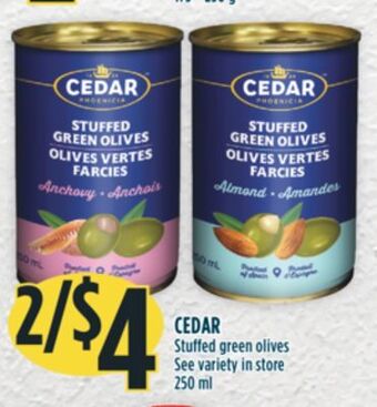 Marché Adonis Cedar stuffed green olives offer