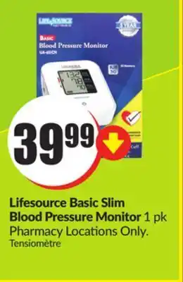 FreshCo Lifesource basic slim blood pressure monitor 1 pk offer