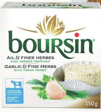 FreshCo Boursin minis, 130 g. boursin, 150 g offer