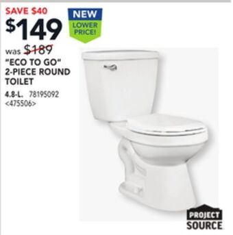 RONA Project source "eco to go" 2-piece round toilet offer