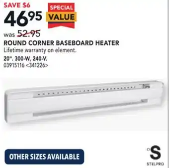 RONA Stelpro round corner baseboard heater 20" offer