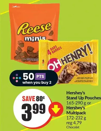 FreshCo Hershey's stand up pouches or hershey's multipack offer