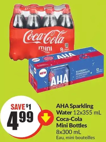 FreshCo Aha sparkling water | coca-cola mini bottles offer
