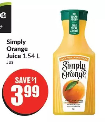 FreshCo Simply orange juice offer