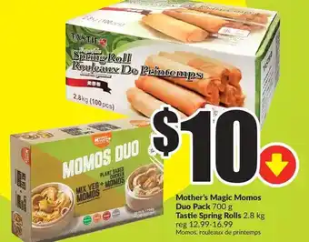 FreshCo Mother's magic momos duo pack | tastie spring rolls offer