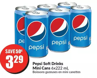 FreshCo Pepsi soft drinks mini cans offer