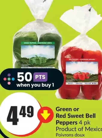 FreshCo Green or red sweet bell peppers offer