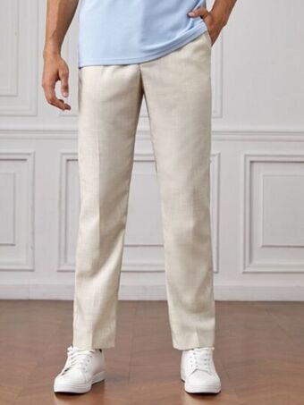 SheIn Shein men solid slant pocket suit pants offer