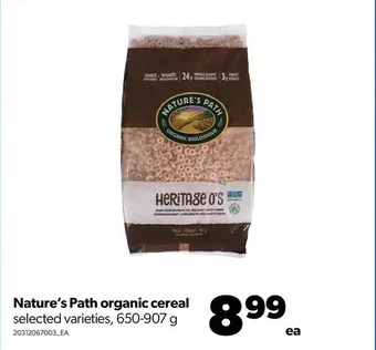 Real Canadian Superstore Nature's path organic cereal offer