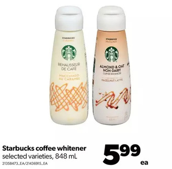 Real Canadian Superstore Starbucks coffee whitener offer