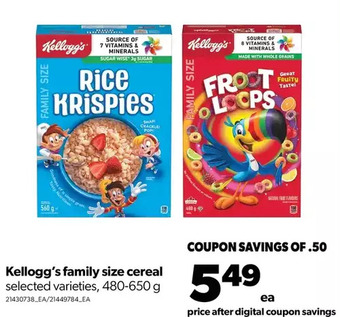 Real Canadian Superstore Kellogg's family size cereal offer
