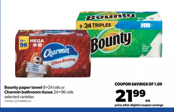 Real Canadian Superstore Bounty paper towel or charmin bathroom tissue offer
