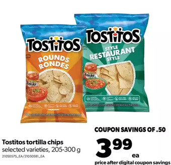 Real Canadian Superstore Tostitos tortilla chips offer