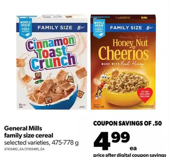 Real Canadian Superstore General mills family size cereal offer