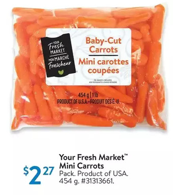 Walmart Your fresh market mini carrots offer