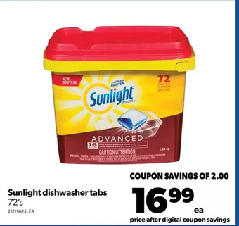 Real Canadian Superstore Sunlight dishwasher tabs offer