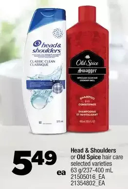 Real Canadian Superstore Head & shoulders or old spice hair care offer