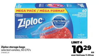 Real Canadian Superstore Ziploc storage bags offer