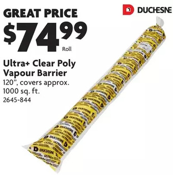 Home Hardware Ultra+ clear poly vapour barrier offer