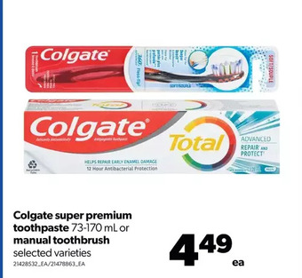 Real Canadian Superstore Colgate super premium toothpaste or manual toothbrush offer