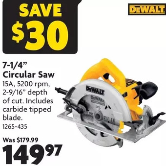 Home Hardware 7-1/4" circular saw offer