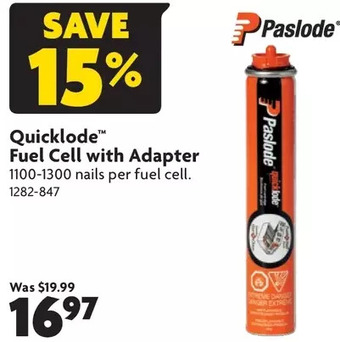 Home Hardware Quicklode fuel cell with adapter offer