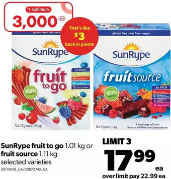 Real Canadian Superstore Sunrype fruit to go or fruit source offer