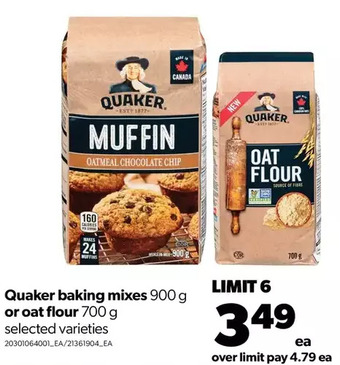 Real Canadian Superstore Quaker baking mixes or oat flour offer