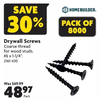 Home Hardware Drywall screws offer