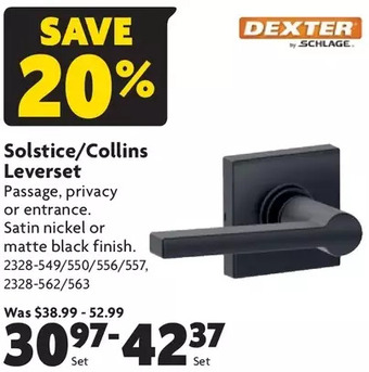 Home Hardware Solstice/collins leverset offer