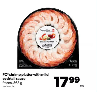 Real Canadian Superstore Pc shrimp platter with mild cocktail sauce offer