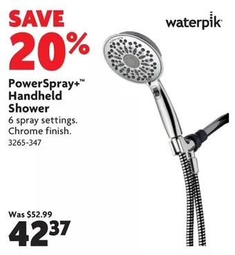 Home Hardware Powerspray+ handheld shower offer