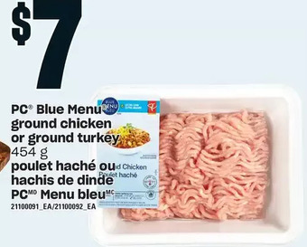Independent Grocer Pc blue menu ground chicken or ground turkey offer