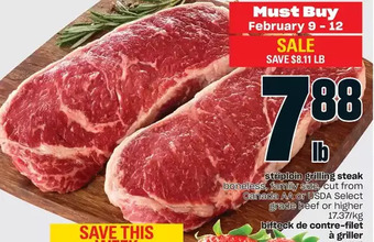 Independent Grocer Striploin grilling steak offer