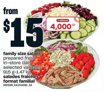 Independent Grocer Family size salads offer
