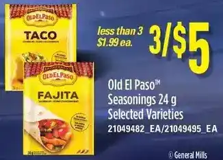 Independent Grocer Old el paso seasonings offer
