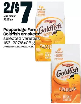 Independent Grocer Pepperidge farm goldfish crackers offer