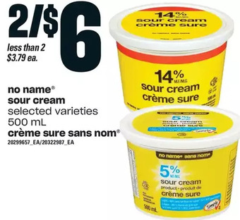 Independent Grocer No name sour cream offer