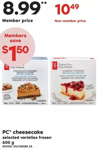 Loblaws Pc cheesecake offer