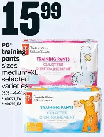 Loblaws Pc training pants offer