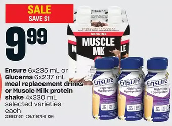 Loblaws Ensure or glucerna meal replacement drinks or muscle milk protein shake offer