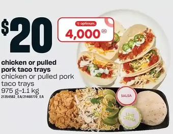 Loblaws Chicken or pulled pork taco trays offer